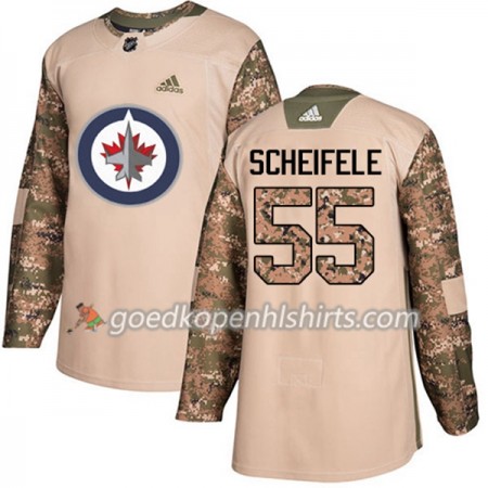 Winnipeg Jets Mark Scheifele 55 Adidas 2017-2018 Camo Veterans Day Practice Authentic Shirt - Mannen